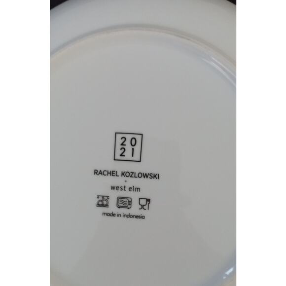 West Elm Rachel Kozlowski Dapper Animal Winter Leopard Cat Plate Salad Dessert - Picture 6 of 6